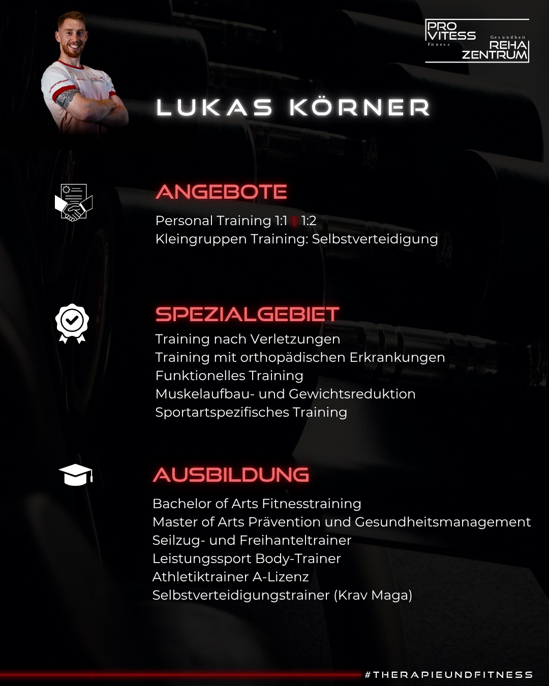 Lukas Körner, Personal Trainer im Pro Vitess Leonberg